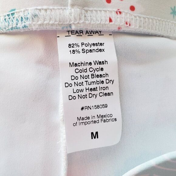 Fierce Pulse Christmas Forest Leggings Size M White Tree Print Novelty Stretch - Picture 7 of 7